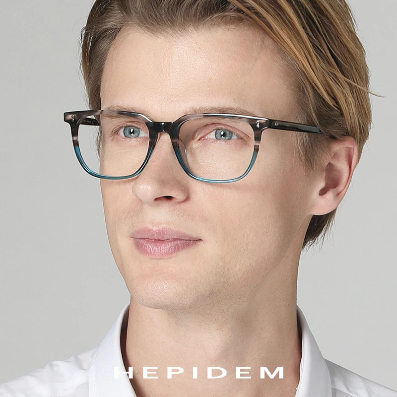 Acetate Glasses Frame Men Square Prescription Eyeglasses