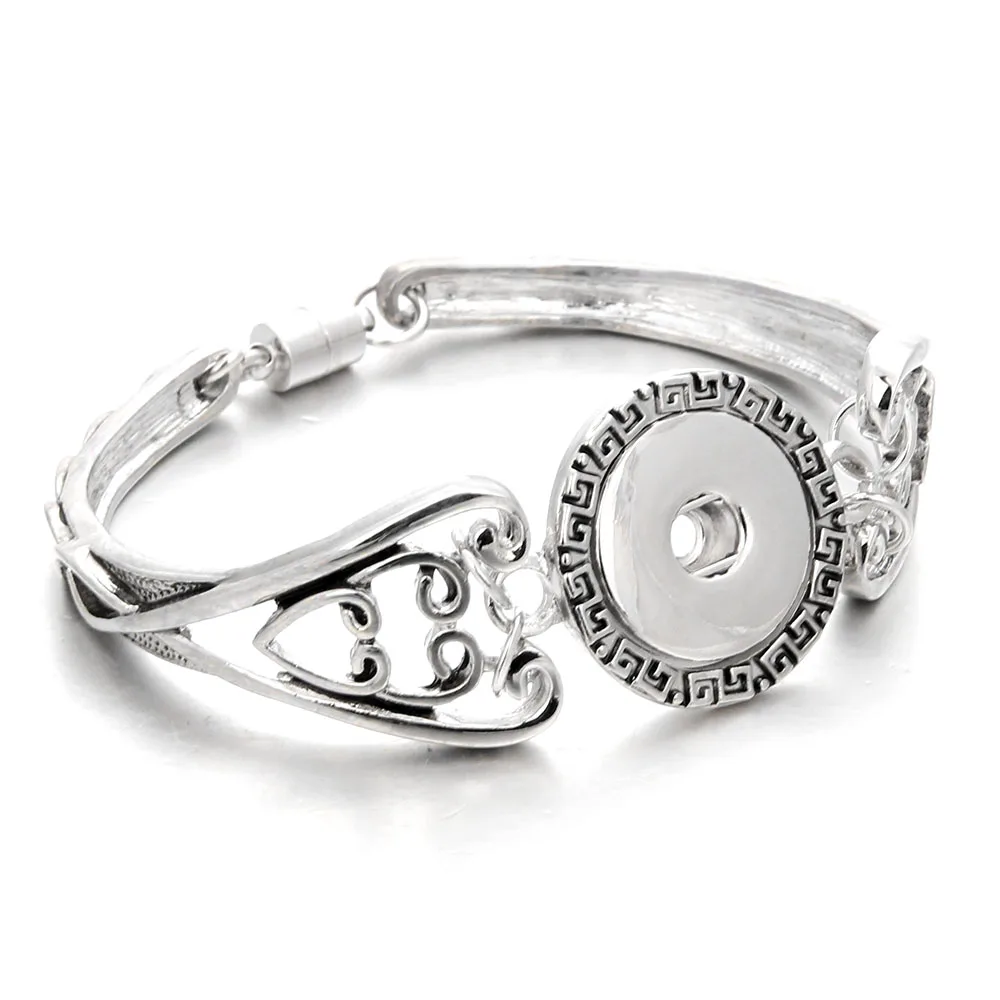 Новая Черная Магнитная кнопка для ювелирных украшений браслет подходит 18 мм кнопки ювелирные изделия металлическая Серебряная Кнопка кнопочный браслет для женщин - Окраска металла: 18