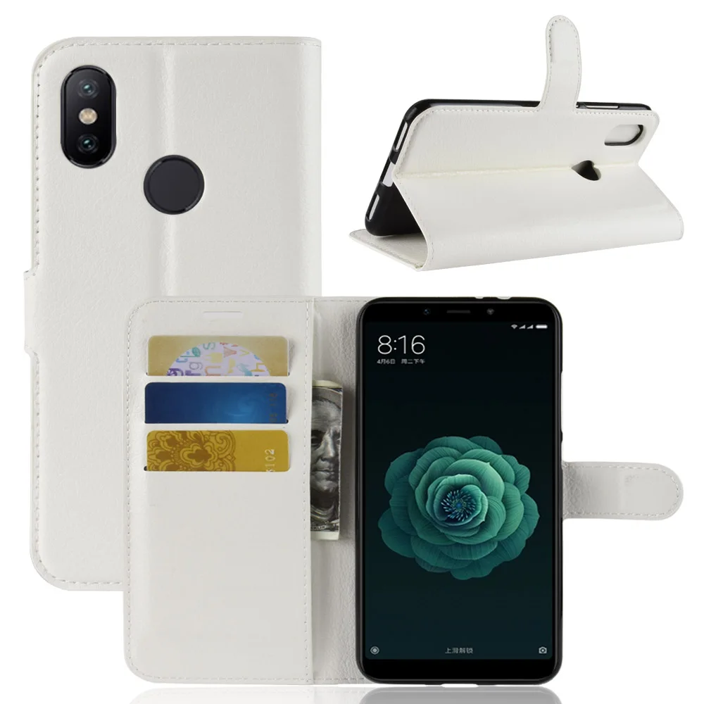 Роскошный кожаный чехол книжка baisxst для Xiaomi 6X с подставкой и бумажником A2