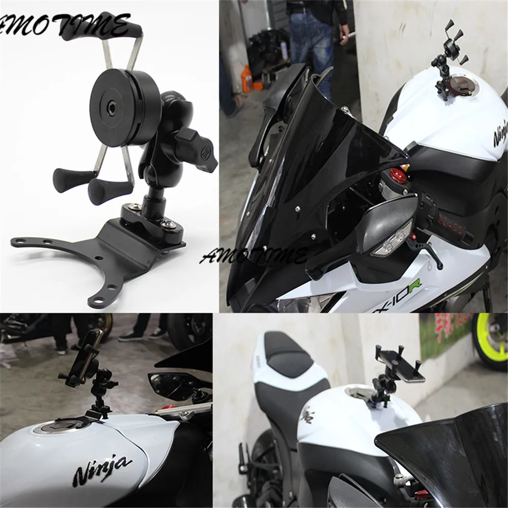 

For Kawasaki ZX-6R ZX-10R ZZR1200 ZZR1400 GTR1400 GPS Navigation Frame Mobile Phone Navigation Bracket Motorcycle USB