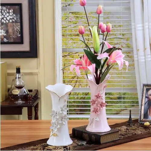 Белая керамическая пресс форма Розовые цветы ваза home decor большие напольные вазы