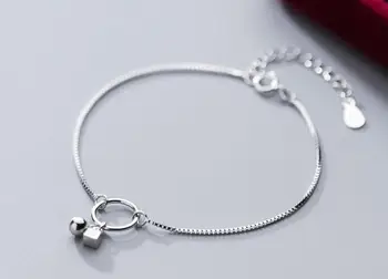 

Authentic REAL. 925 Sterling Geometric Lucky Circle & Square Ball chain Bracelet GTLS798