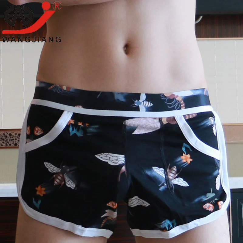 

Men Underwear Boxers Shorts sexy gay underwear Trunks Loose Men Shorts Home Underpants Solid Color Cueca Boxers Underwear Men