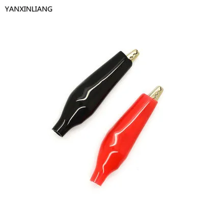 

20pcs/lot Medium 35MM Metal Alligator Clip Crocodile Electrical Clamp for Testing Probe Meter Black and Red with Plastic Boot