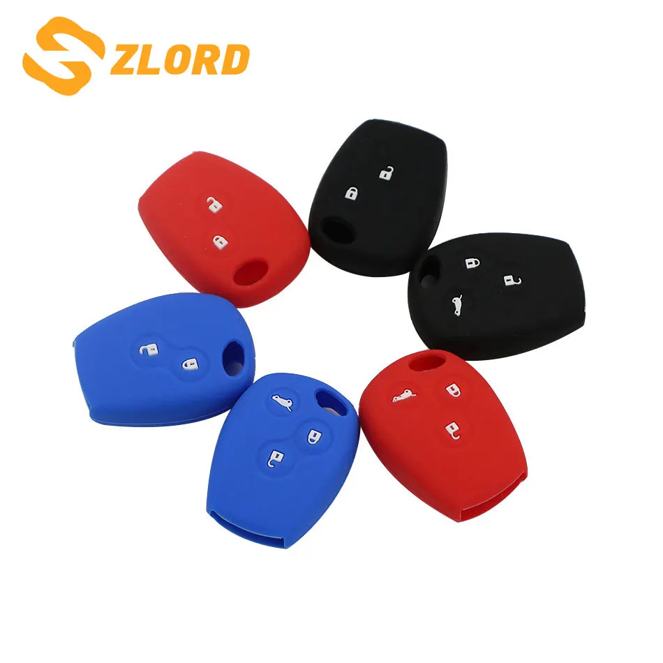 

Zlord Silicone Car Key Case Protector Cover 2/3 Buttons Fit for Renault Kangoo DACIA Scenic Megane Sandero Captur Twingo Modus