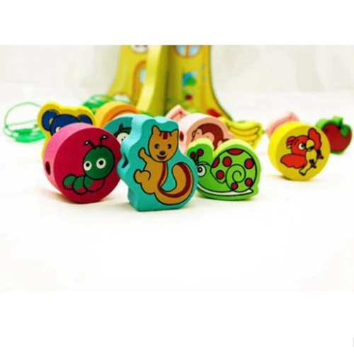 GEEK KING montessori Animals and fruit trees wooden math toys for kids baby educational toys learning toys