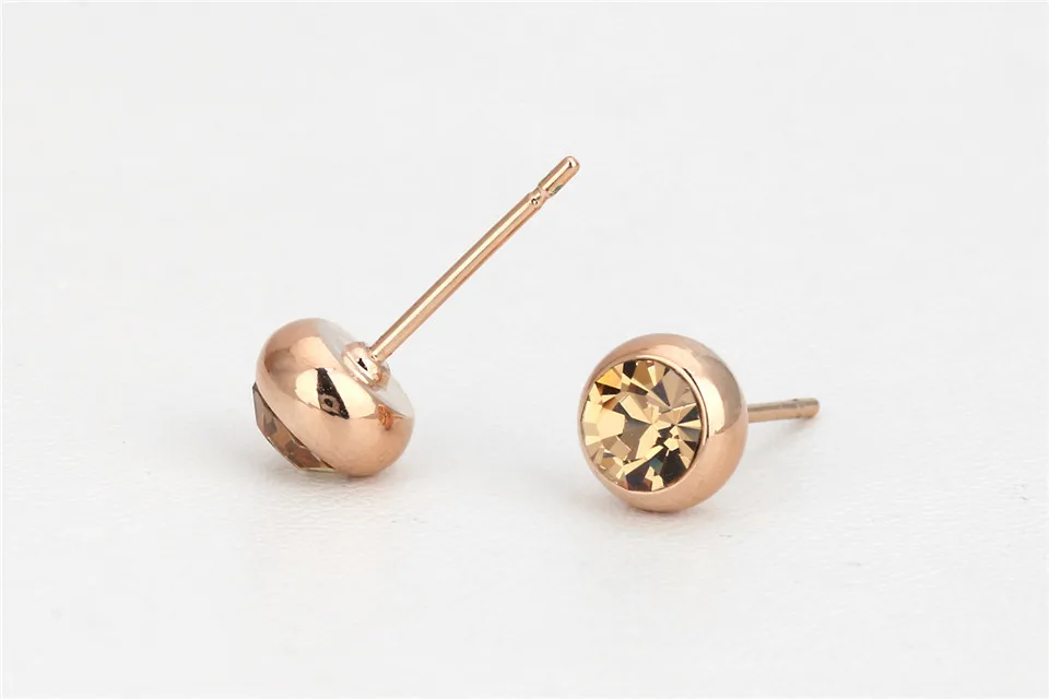 d PISSENLIT Women Jewelry Statement Korean Fashion Earrings pendientes mujer moda 2019 Pink Blue Black Round Rhinestone Earrings