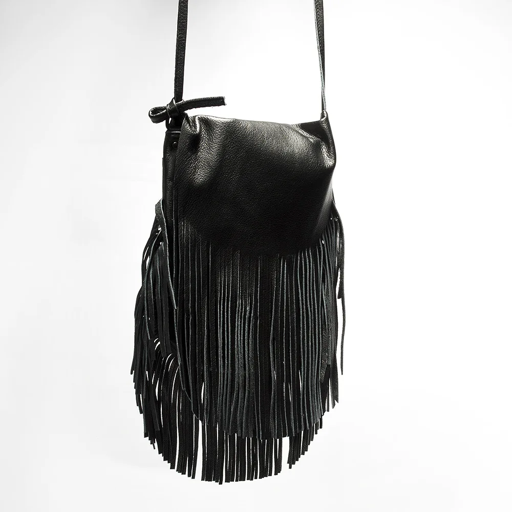 100% Genuine Leather Cross body Bag for Women National Style Fringed Tassels Bag Vintage Soft Real Leather Lady Messenger Bags (11)