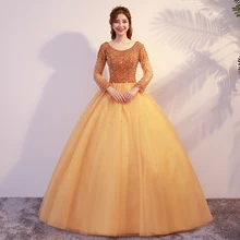Кружевное 16 платья элегантные вечерние платья для девочек платье праздничное с бисером и блестками блестящие золотые шаровары Quincenera Элитная одежда Vestidos De 15 ОС принцессы вечерние платья