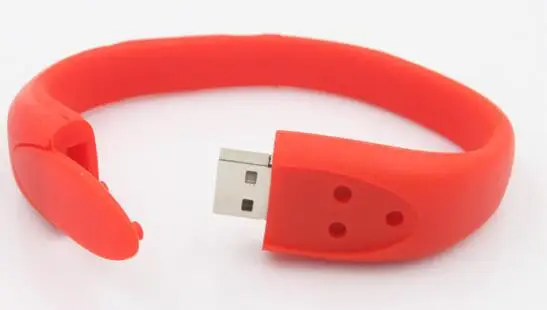 Usb-флешка силиконовый браслет на запястье 4 ГБ 8 ГБ 16 ГБ 32 ГБ 64 Гб 128 ГБ USB флеш-накопитель диск памяти Подарочная Флешка покер - Цвет: Красный