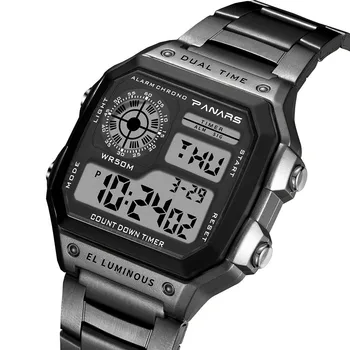 

2019 New Fashion Men's Digital G Shock Bracelet Waterproof Multi Function Sports Watch Square Fashion Electronic Watch