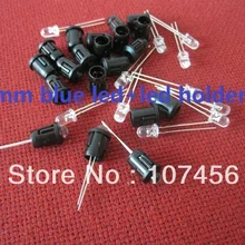 5 мм круглый светодиодный 100 шт 5 мм светодиодный синий+ светодиодный держатель ультра яркая Голубая светодиодная лампа 8000MCD 5 мм светоизлучающий диод