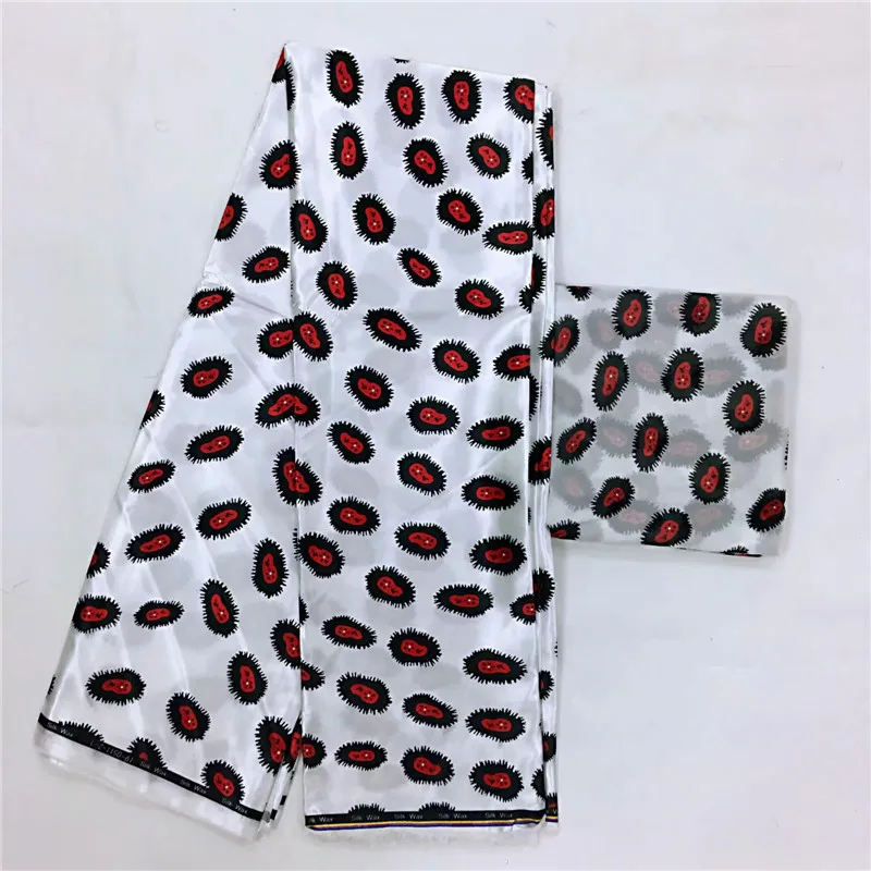 

African wax ribbon silk wax ankara 2019 satin fabric 4 yards audel/modell cotton fabric for dress +2 yards chiffon TJ062610