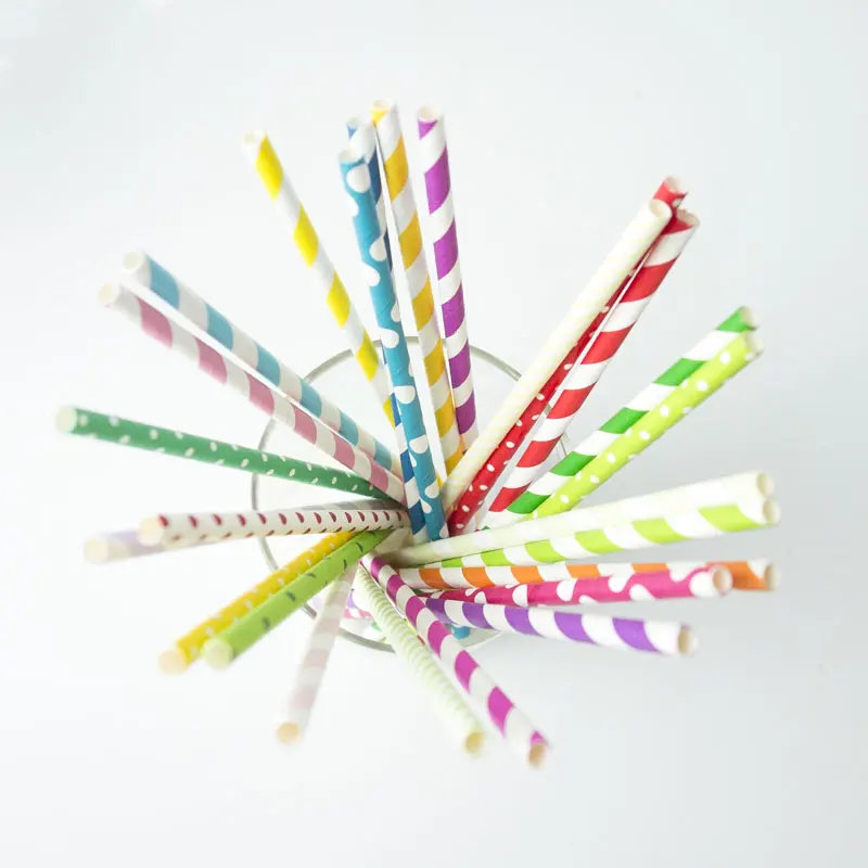 

25pcs/pack Wave Striped Disposable Straws Paper Wedding Birthday Party Tableware Juice Drinks Environmental Straws