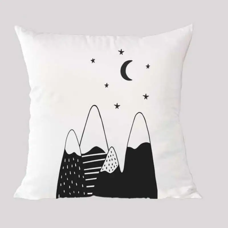 

Black And White 26 English Letter Cushion Sheep Giraffe Lion Rabbit Cat Modern Minimalist Home Decor Plush Pillow For Sofa Chair