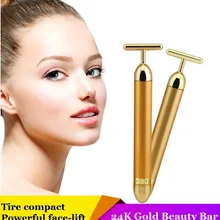 Японский инструмент красоты 24 K золотой Т Тип красота бар массажер для лица формирование тела и аппарат для лифтинга Массажная машина против морщин
