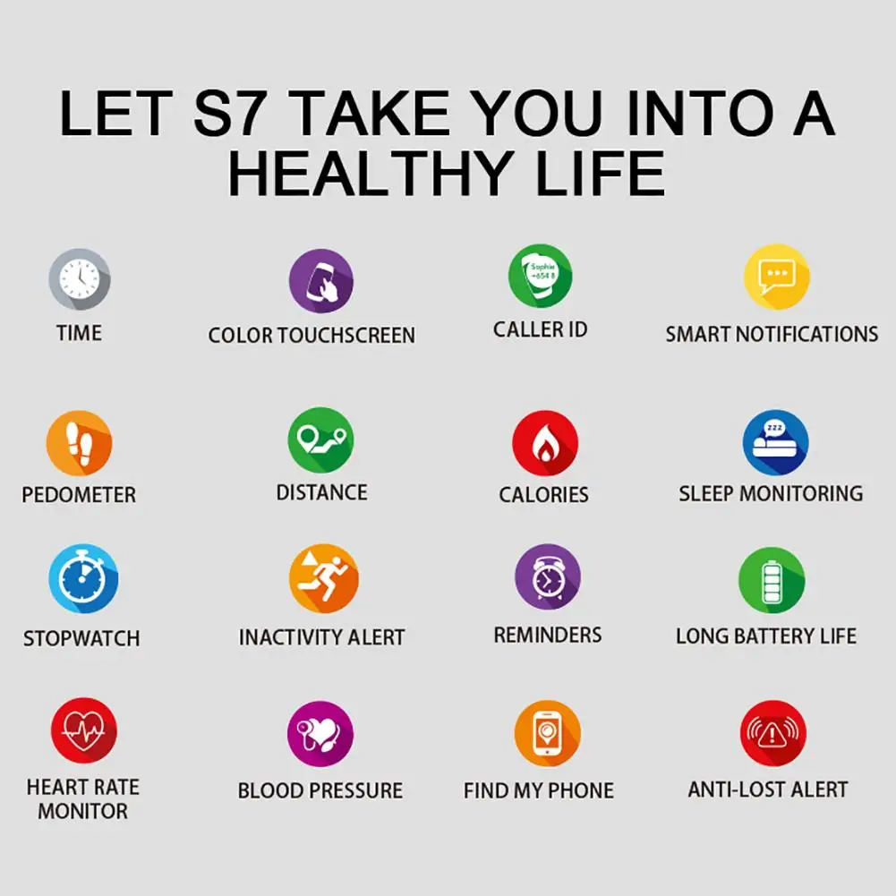Fitness Tracker Color shield Heartbeat Blood pressure Sleep monitoring IP67 Waterproof Call Information Smart bracelet