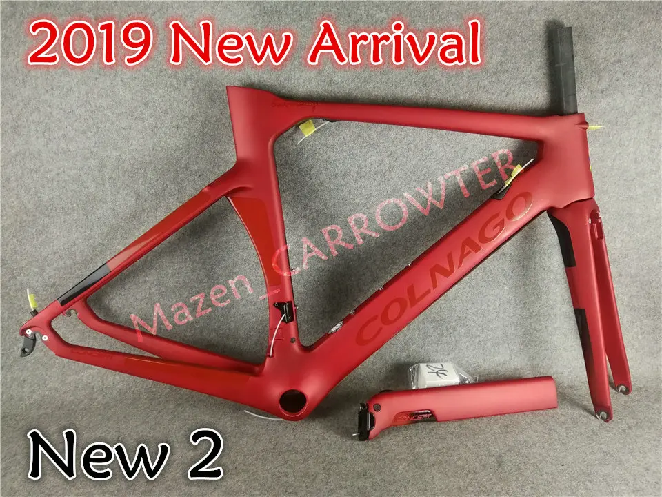 Clearance Fluorescent Yellow Colnago CONCEPT carbon road frames+Handlebar+Saddle+bottle cages 50mm carbon wheels Novatec A271 hubs 18