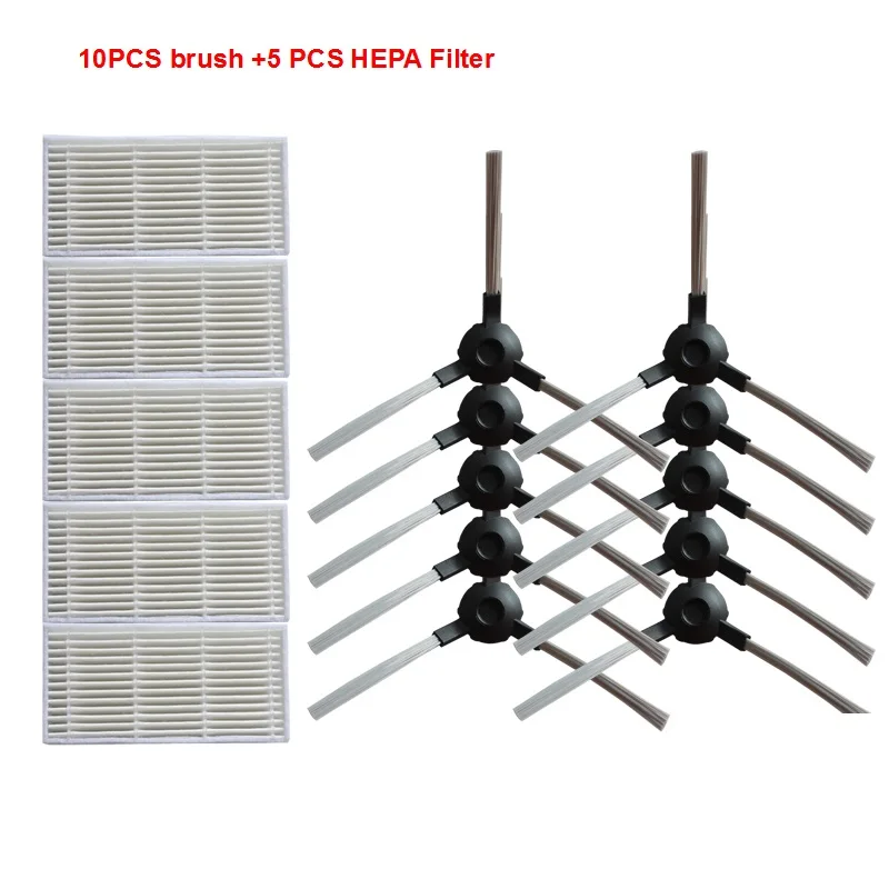 Filtro Hepa para Aspirador de pó Escova Lateral de 15 Tamanhos 10 Mais Peça para Robô Aspirador Panda X600 Pet Kitfor504