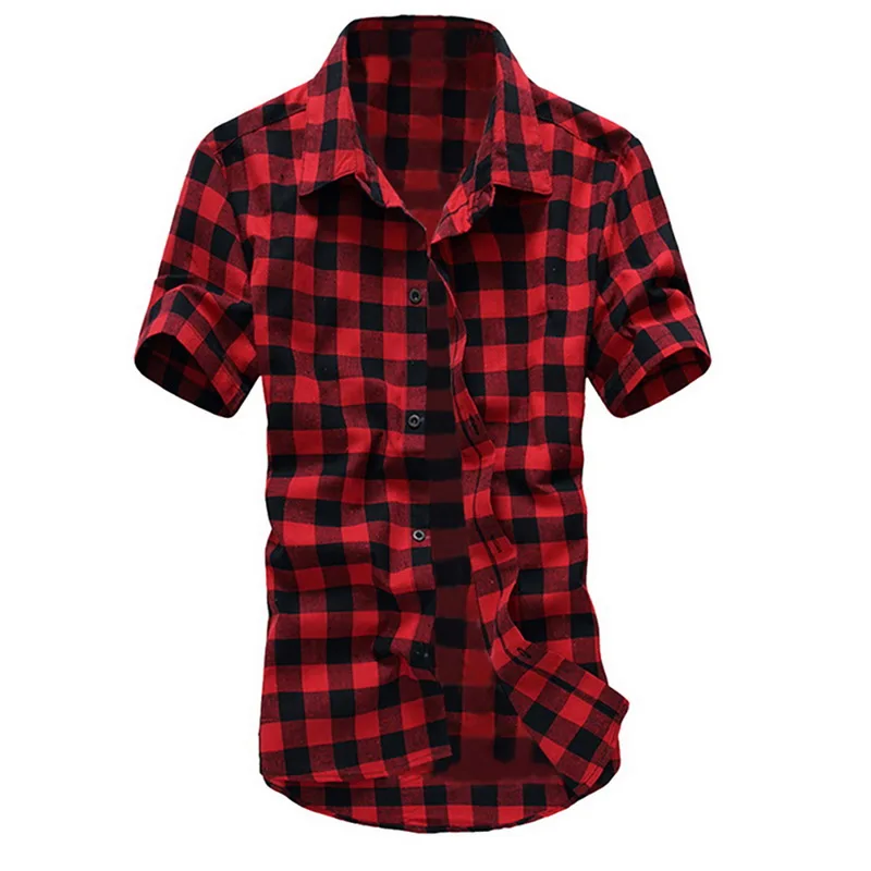 

2019 Fashion Plaid Print Men Shirt Classic Turn-Down Collar Chemise Homme Long Sleeve Casual Mens Shirts Slim Button Streetwear