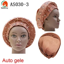 Queency африканские готовые дамы Aso oke материал авто-геле Headtie многоцветные доступны DHL AS030