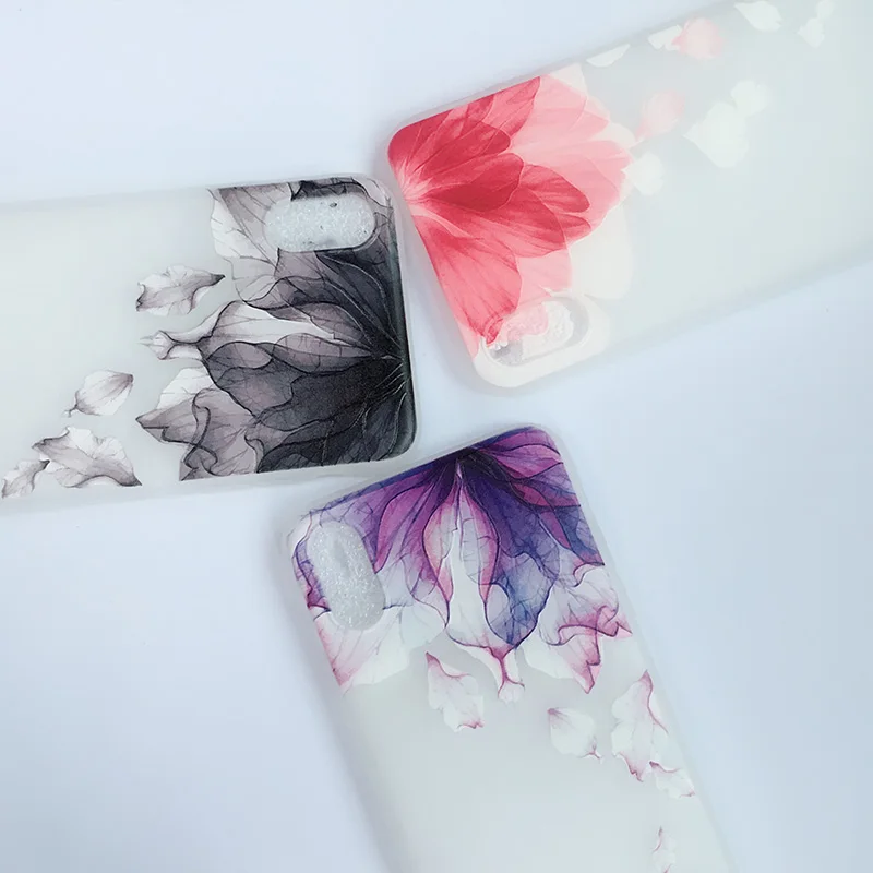 3D с рельефным цветочным рисунком чехол для iPhone x 7 8 6 Plus модный прозрачный мягкий