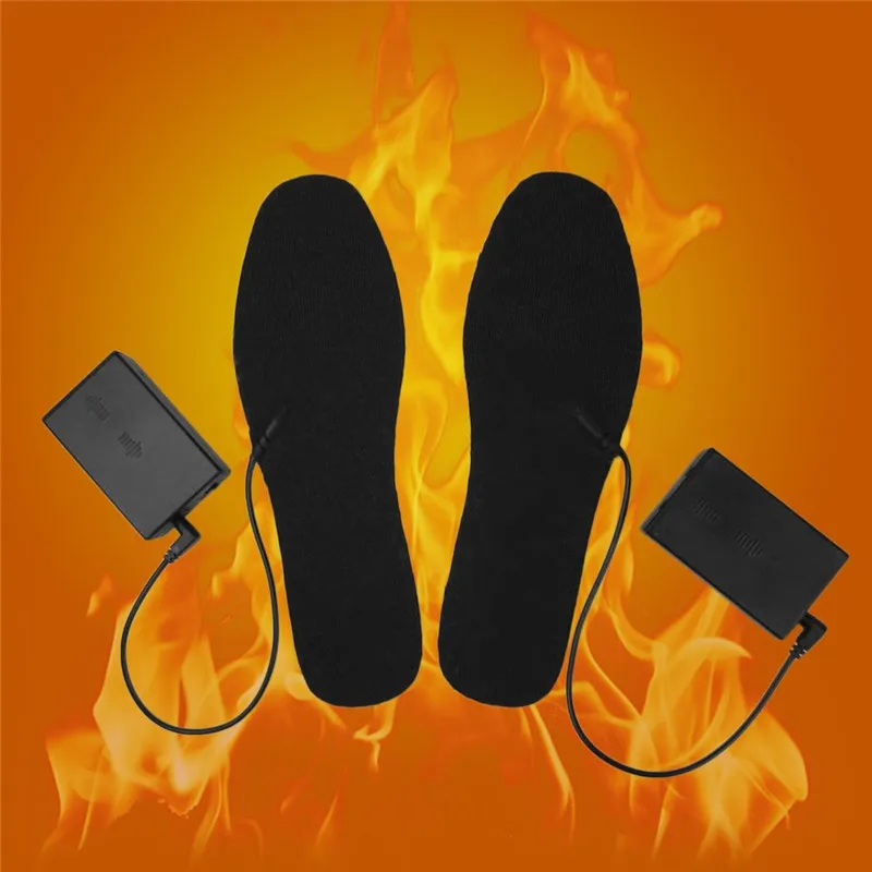 

1 Pair Cuttable Carbon Fiber Insoles Battery Powered Foot Warmer Shoes Pads for Shoes Boot Keep Warm