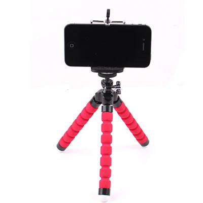 DCR Универсальный Автомобильный держатель для камеры, телефона, Мини Портативный Гибкий штатив с осьминогом, Настольный зажим для iPhone, samsung, подставка - Цвет: Red