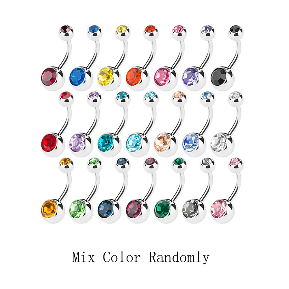 10 шт./компл. хрустальные пупок, пупочное пирсинг ювелирные кольца для тела для женщин различные цвета украшения для пирсинга тела - Окраска металла: A