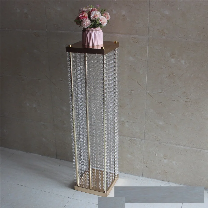 

4pcs gold Square frame stands for wedding flowers & Wedding Acrylic Crystal Road 80 cm and 100cm