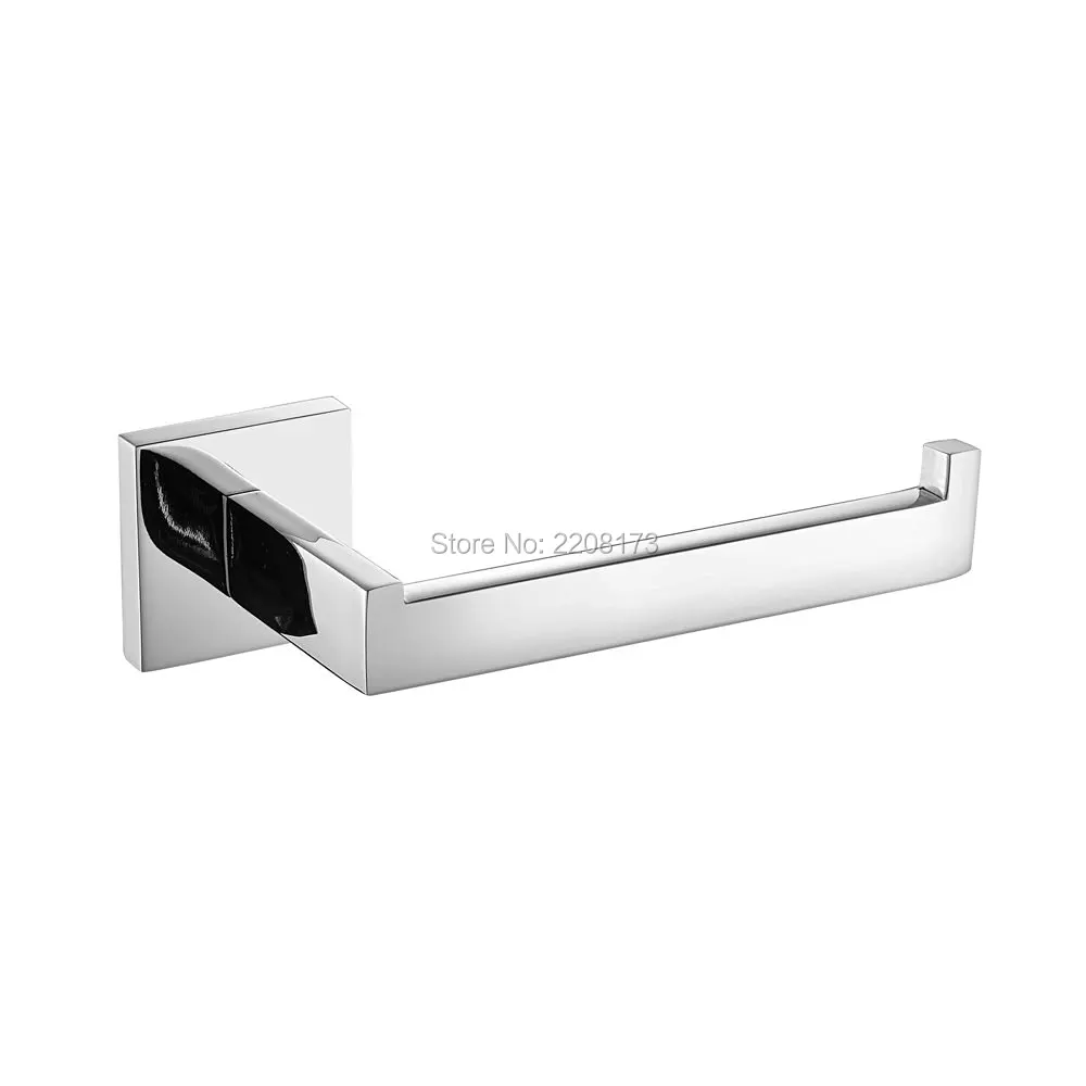 comprar Promoções de rolamento de Alta Qualidade Wall Mount Acabamento Cromado 304 SUS Aço Inoxidável Rolo de Papel Higiénico Suporte de Papel Do Banheiro Acessório