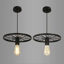 Retro Loft industrial lamp Restaurant dining room cafe Bar pendant light clothing store shop pendant lamp creative wheel light modern wood 1 3heads pendant lamps restaurant lights dining room clothing store restaurant sushi shop pendant light za925503