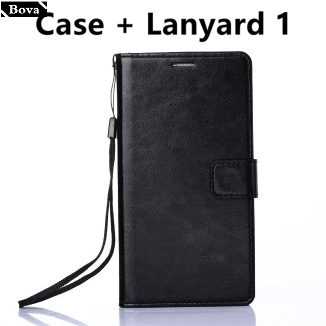 Держатель для карт, чехол для sony Xperia Z L36h L36i C6602 C6603, кожаный чехол для телефона, ультратонкий кошелек, откидная крышка, чехлы для телефонов - Цвет: Black Lanyard 1
