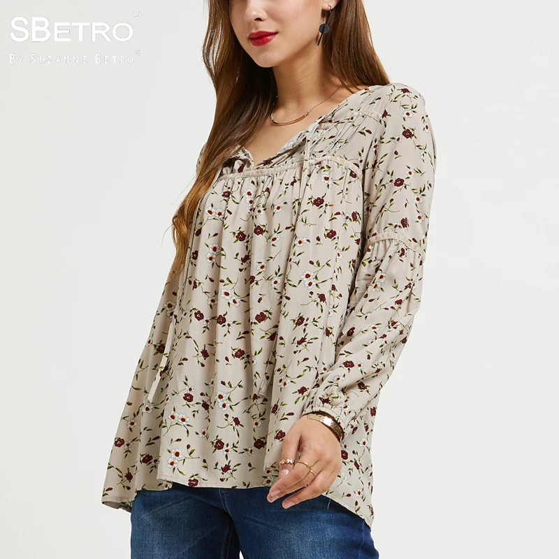 SBetro женская блузка с цветочным принтом бархатный элегантный галстук вырезом