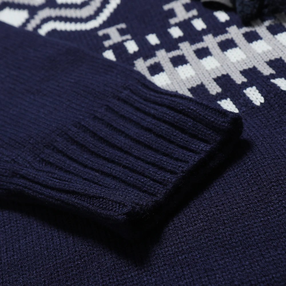 Осенне-зимний пуловер свитер 2018 Мужской Повседневный свитер модный высококачественный контрастный строченный узкий вязаный свитер с
