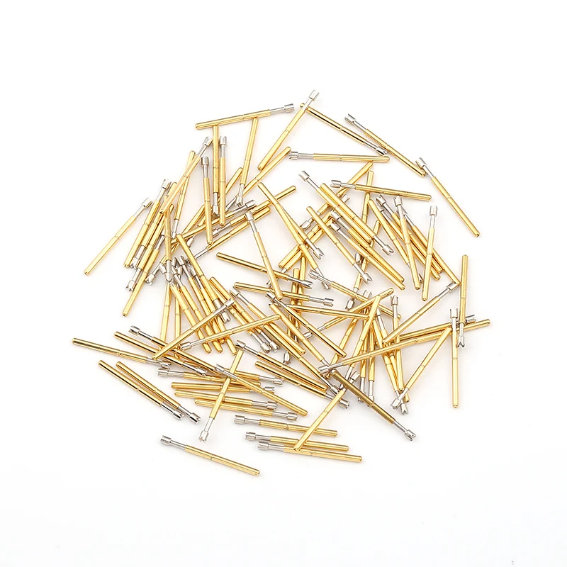 P75-Q2 100 Pcs Brass Spring Test Probe Nickel Plated Needle Head Test Instrument Accessories Length 16.5mm for Electronic Tools