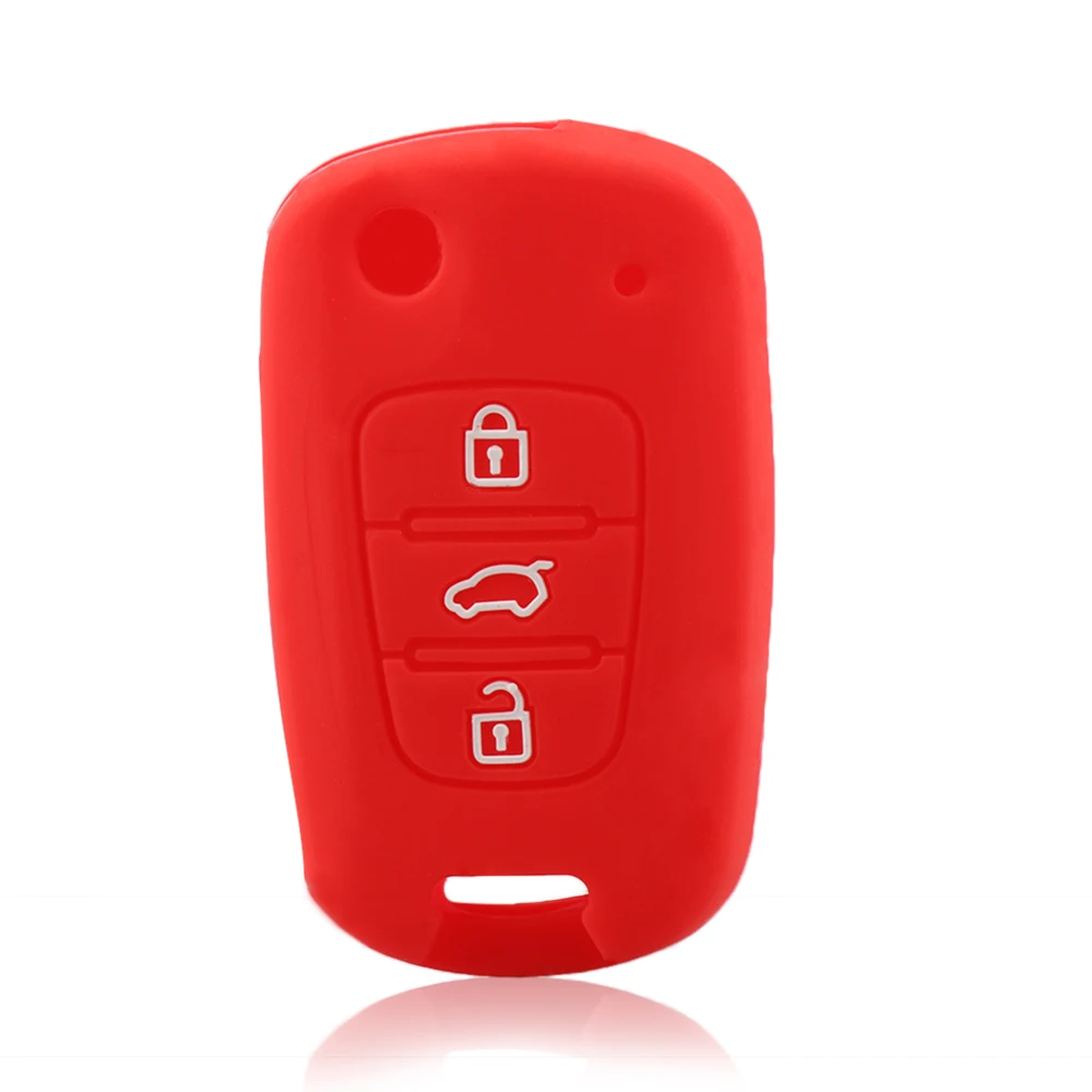 MAHAQI 3 Buttons Silicone Car Key Cover Fit For Hyundai i20 i30 i35 iX20 iX35 ix30 Solaris Verna Folding Key Silicone Shell Hot