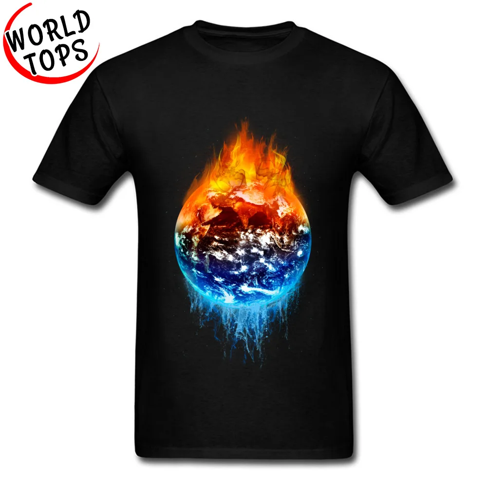 

Printed Tshirt Fire and Water Yin Yang Earth Summer/Autumn 100% Cotton Comfortable T Shirts Mens Novelty Faddish Tee-Shirts