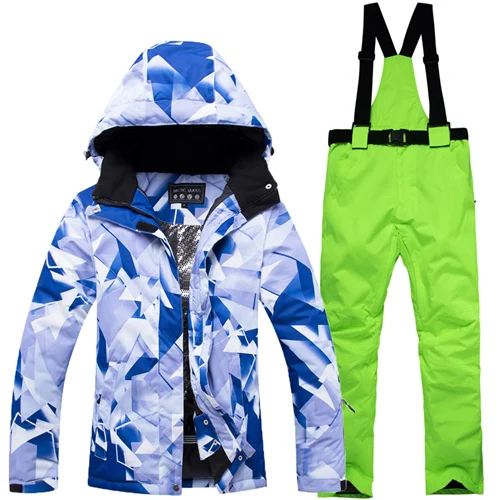 Водонепроницаемый Лыжный и сноубордический костюм женский ветрозащитный женский сноуборд куртка брюки-30 градусов зимний костюм зимняя Лыжная одежда - Цвет: 4