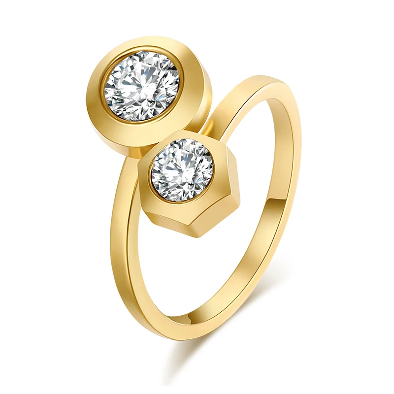DOTIFI 316L кольца из нержавеющей стали для женщин 2 цвета регулируемые обручальные кольца ювелирные изделия