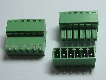 

12 pcs Screw Terminal Block Connector 3.81mm Angle 6 pin Green Pluggable Type