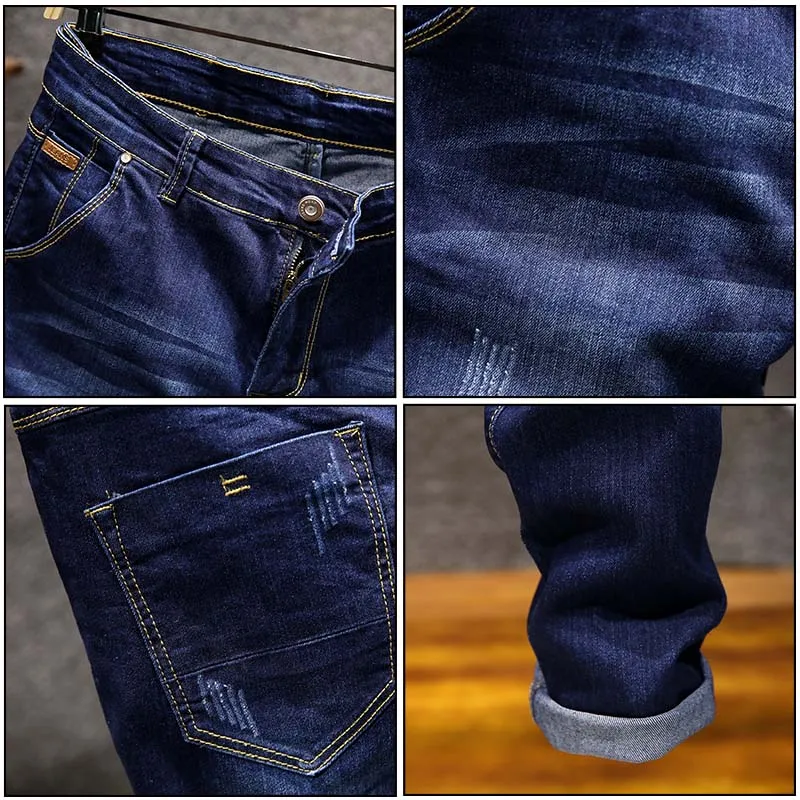AIRGRACIAS Brand 2019 New Jeans Men Business Casual Stretch Slim Jeans 5 Color Classic Trousers Denim Pants Jean Men