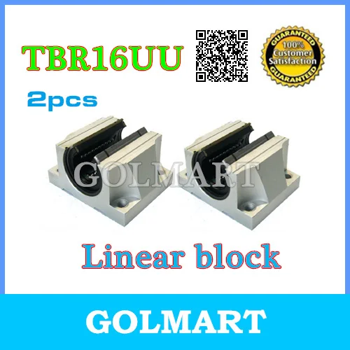 

2pcs TBR16UU aluminum Linear bearing slide Support Unit Solide Block match use TBR16 16mm linear guide rail xyz cnc part