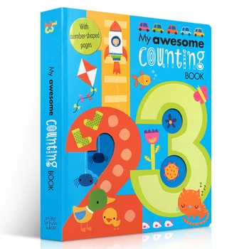 

My Awesome Counting Book Original English Cardboard Books Baby Kids Math Learning 123 Educational Book with Number Shaped Pages