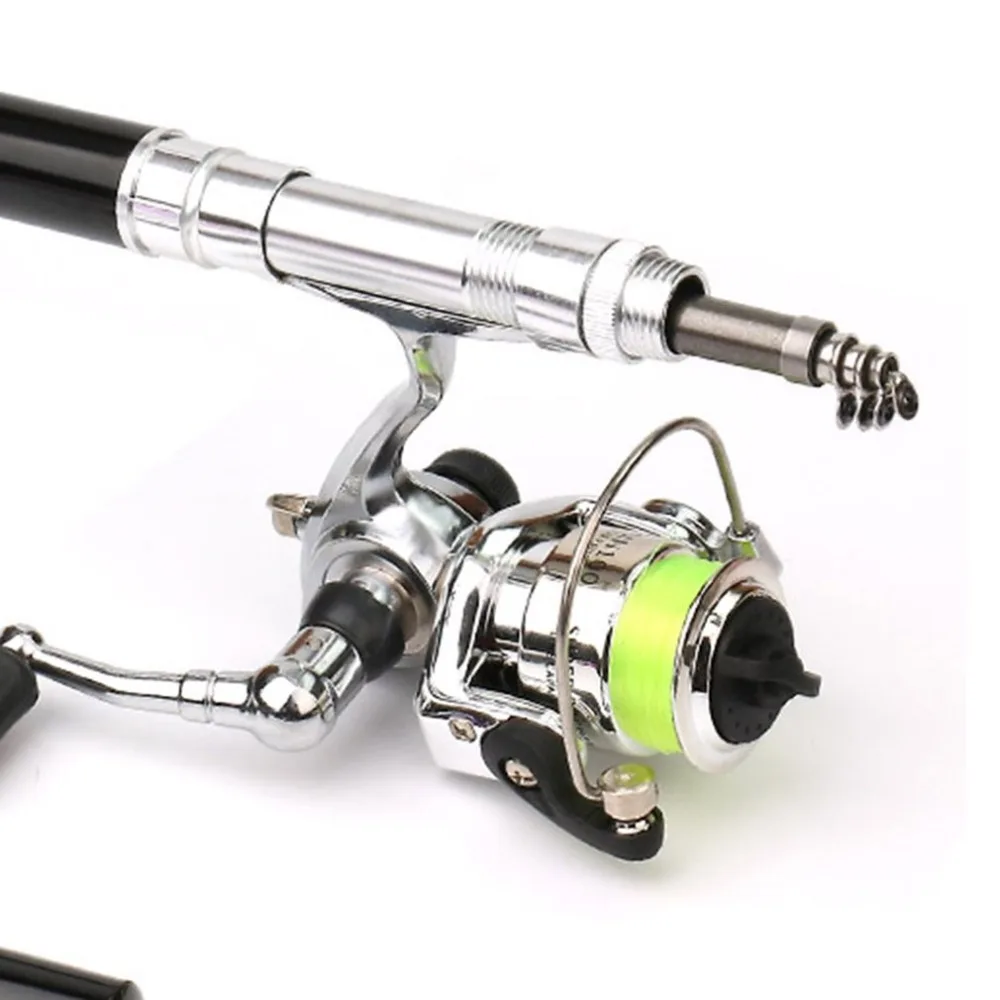 مصغرة المحمولة القلم نوع الصيد قضيب تلسكوبي الصيد القطب مع المعادن الصيد بكرة في الهواء الطلق الصيد معالجة اكسسوارات