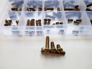 

75PCS M4 M5 M6 Brass Round Head Slotted Screws Slot Socket Screw Copper Bolts Set Assortment Set High Quality
