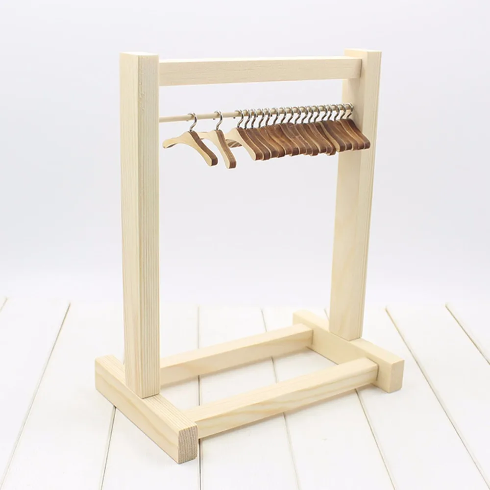 Subcluster DIY blyth دمية اللباس الملابس خطاف معدني الرف الشماعات افتتاح خزانة خشبية