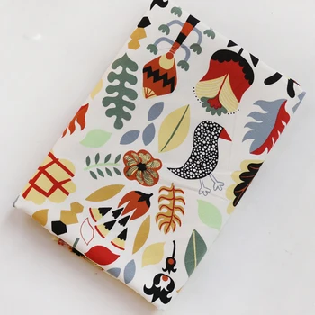 

European and American animal flower branch high grade cotton canvas fabric