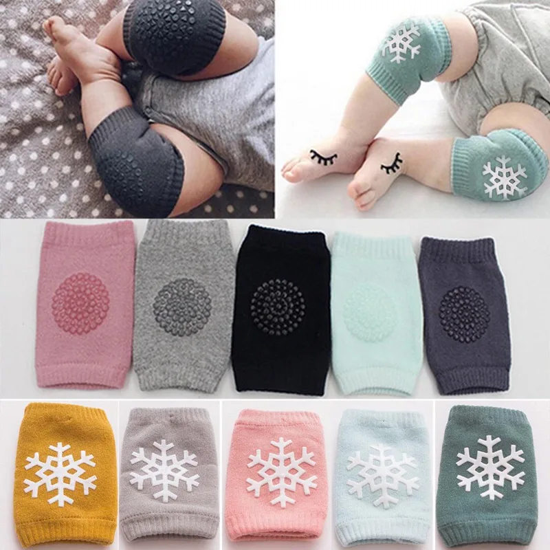 Baby Knee Pads 3 Pairs with Anti-slip Foot Socks 3 Pairs Unisex Soft Cotton Breathable Crawling Safety Protector for 0-24 Months