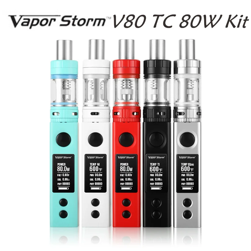 

Original Vapor Storm V80 TC 80W Box Mod Sub Ohm Temperature Control,OLED Display Electronic Hookah RDA Electronic Cigarette 80W